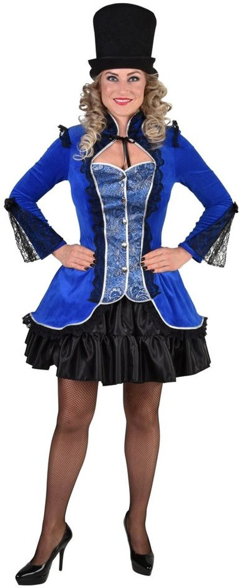 Jaren 20 Danseressen Kostuum | Vergulde Bourgeoisie Jas Blauw Vrouw | Large | Carnaval kostuum | Verkleedkleding